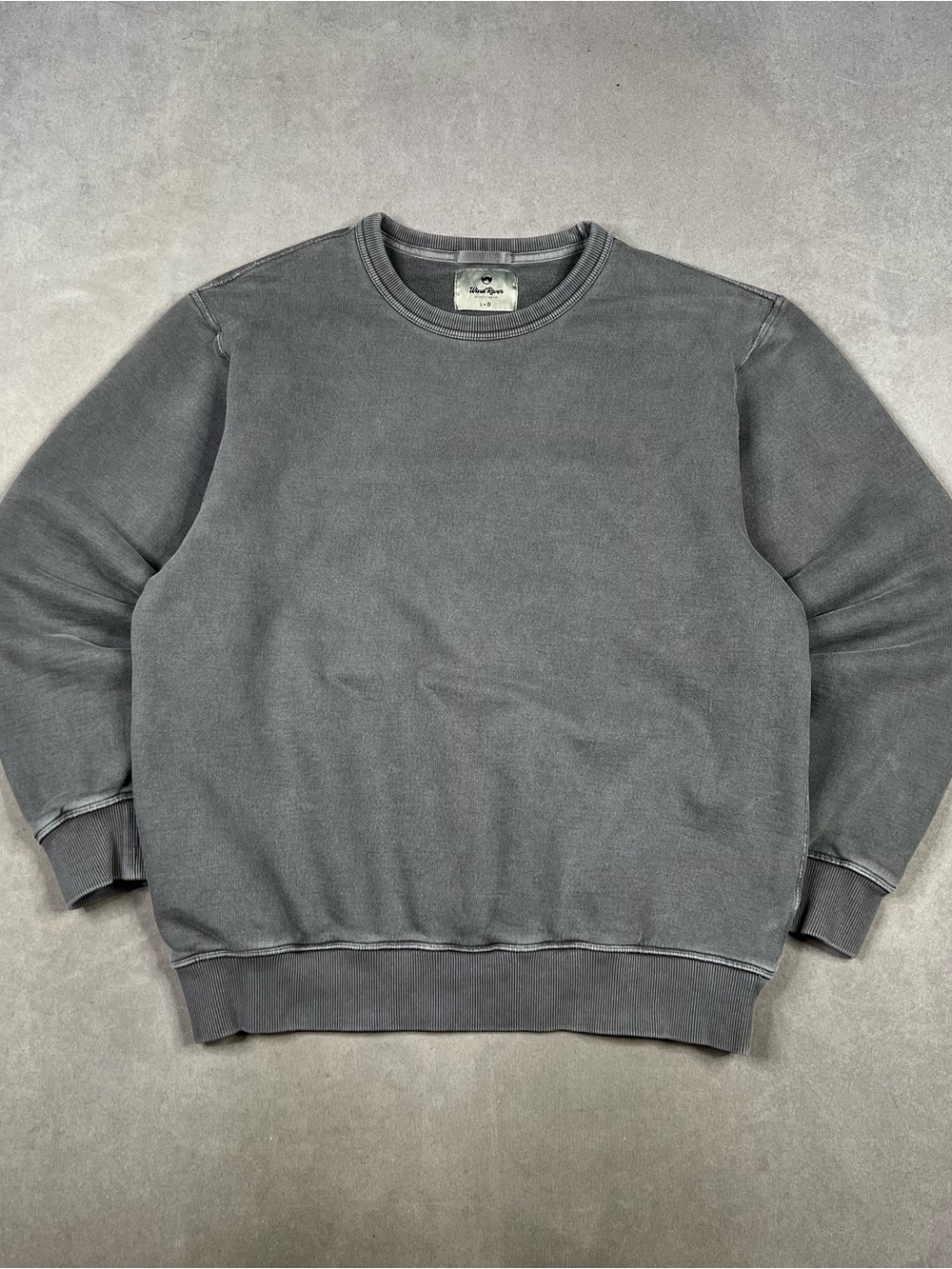 Men's Washed Gray Blank Crewneck Sweater 100% Cotton